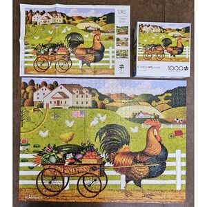 Buffalo Games Charles Wysocki Rooster Express 1000 Piece Jigsaw Puzzle Americana